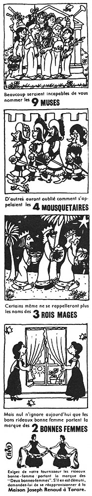 Advert Bonnes Femmes 1950